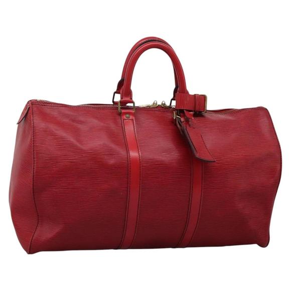 LOUIS VUITTON Epi Keepall 45 Boston Bag Red M42977 LV Auth EC202 - Picture 1 of 16